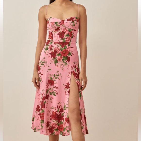 Reformation Juliette Dress Valeria Pink Size 10 - Picture 2 of 6